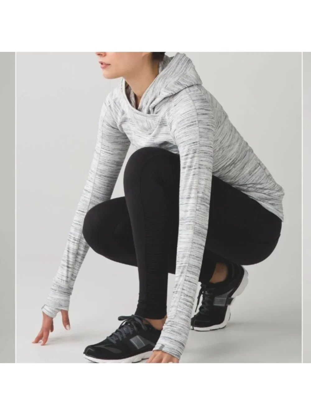 Lululemon Think Fast Hoodie Space Dye Camo White Multi / Silver Spoon